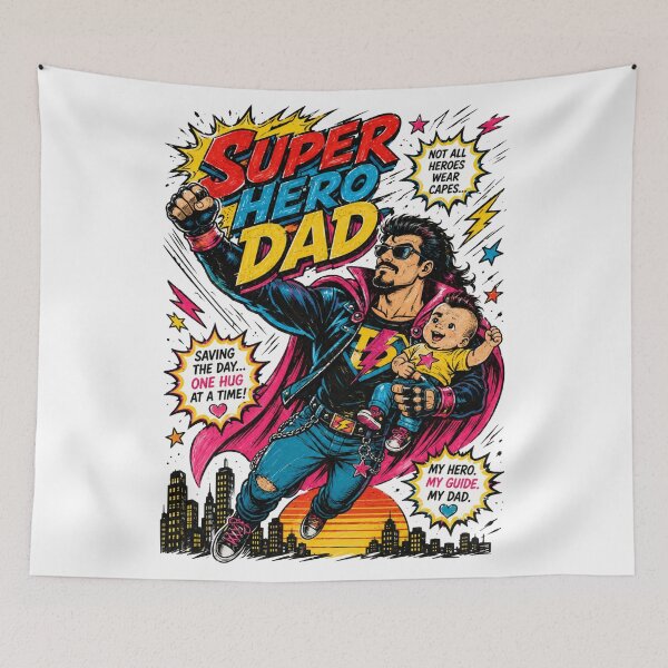 Item preview, Superhero Dad Comic Book Style Retro Vintage designed and sold by JonelleTshirts.
