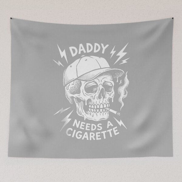 Item preview, Daddy Needs A Cigarette Skull Smoker Dad Funny Tank Top designed and sold by ArleneRowe.