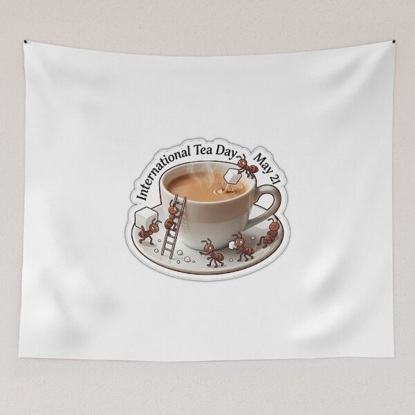 Item preview, Ants in the Tea - Funny International Tea Day May 21 Sticker designed and sold by sabarinath3421.
