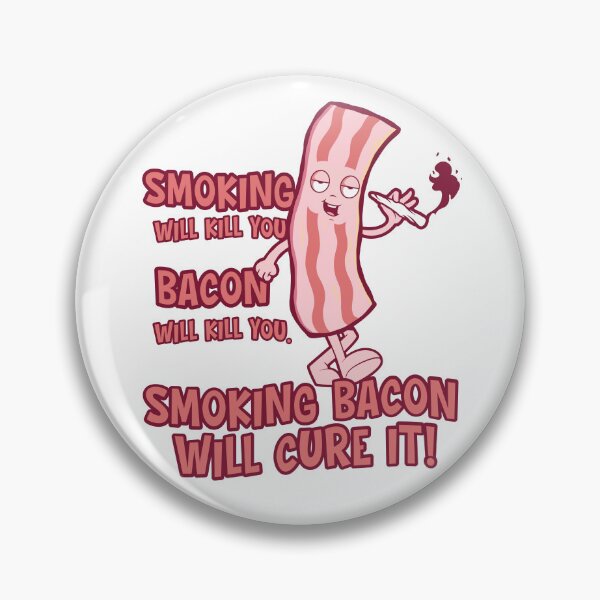 Item preview, Smoking bacon cartoon stoner - Bacon weed pun designed and sold by messy-nessie.