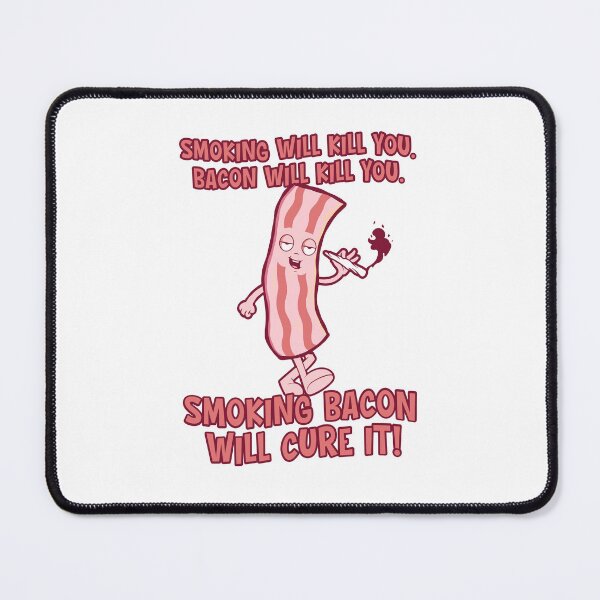 Item preview, Smoking bacon cartoon stoner - Bacon weed pun designed and sold by messy-nessie.
