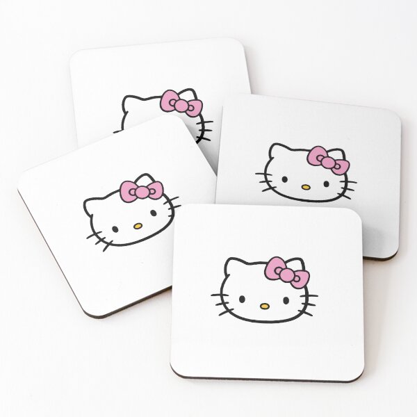 Item preview, Cute Kitty Face Pink Bow Kawaii Cat Cartoon Aesthetic Sticker designed and sold by Pinpondesigns.