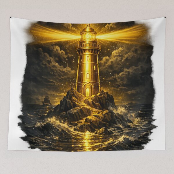 Item preview, Golden Lighthouse of Guidance — Ultra‑Premium Radiant Art designed and sold by InfiniteArchive.
