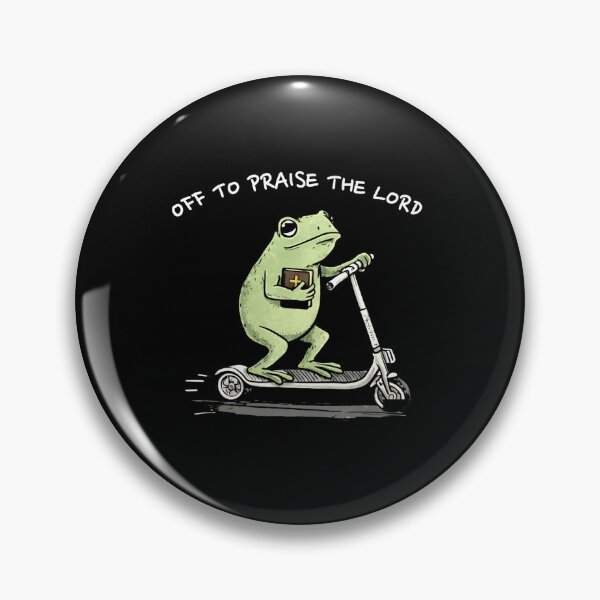 Item preview, Off To Praise The Lord Funny Frog Scooter Meme Men Women Frog Animals Lover designed and sold by MiALopezArt.