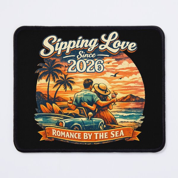 Item preview, Sipping Love Since 2026 Romantic Summer Vacation Couple Design designed and sold by RoyesButler.