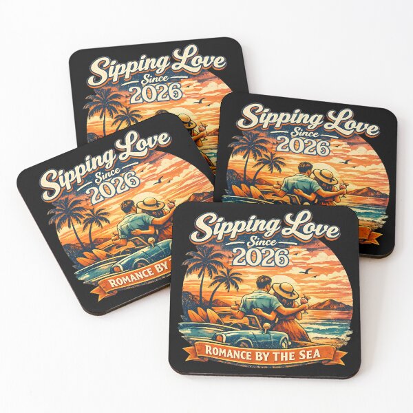 Item preview, Sipping Love Since 2026 Romantic Summer Vacation Couple Design designed and sold by RoyesButler.