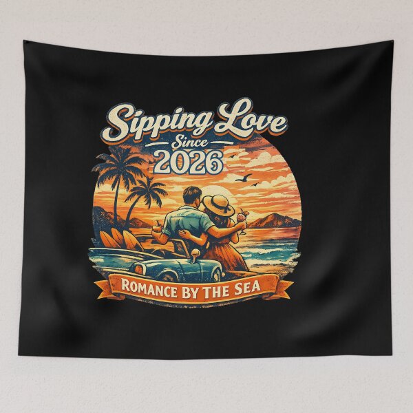 Item preview, Sipping Love Since 2026 Romantic Summer Vacation Couple Design designed and sold by RoyesButler.