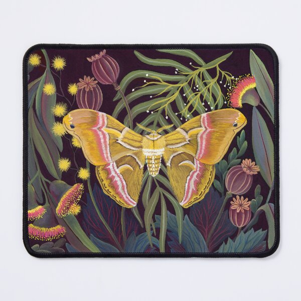 Item preview, Sunny Atlas Moth on Eucalyptus Gouache Painting designed and sold by heidiherreraart.