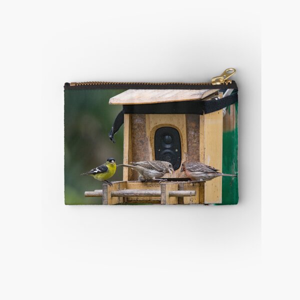 Item preview, Two Finches and a Goldfinch Visiting the Camera Feeder designed and sold by CarolM.