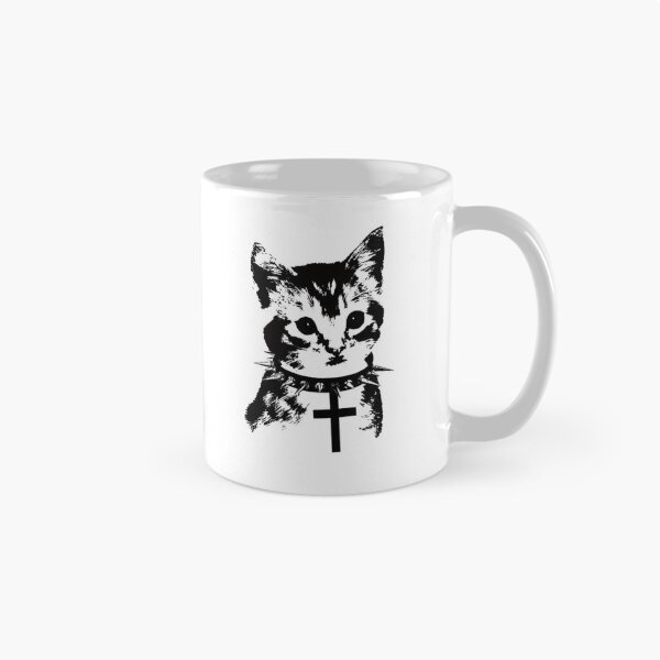 Item preview, Punk Kitten with Cross – Grunge Gothic Cat Design designed and sold by destelloacido.
