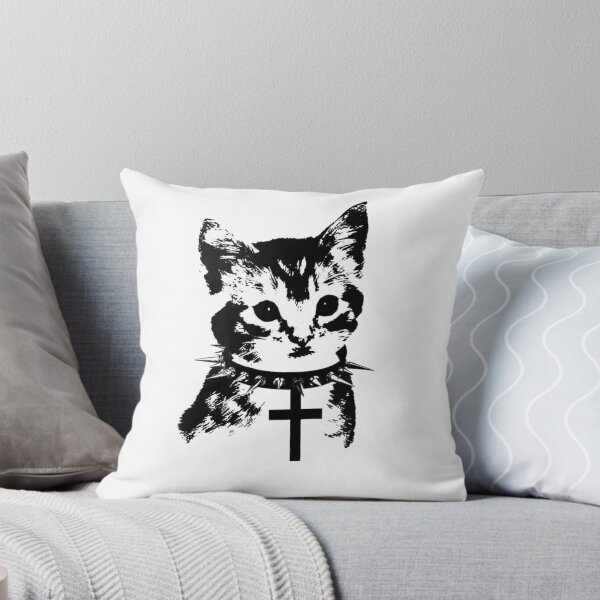 Item preview, Punk Kitten with Cross – Grunge Gothic Cat Design designed and sold by destelloacido.