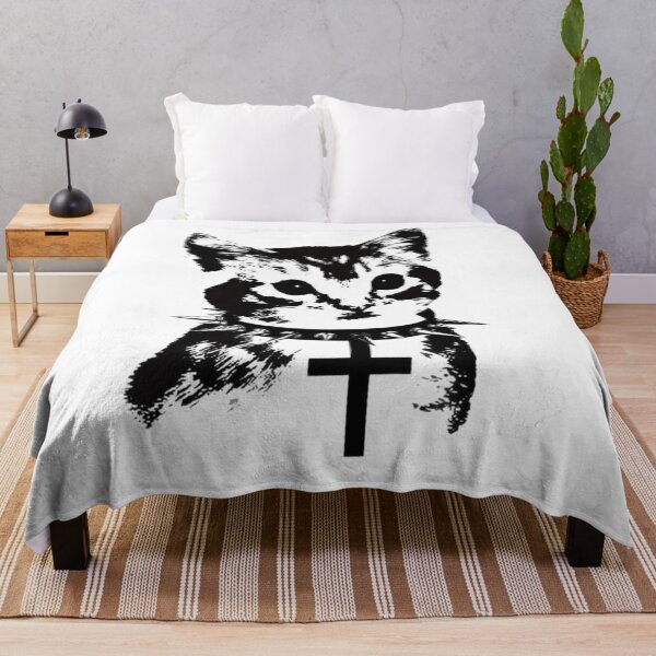 Item preview, Punk Kitten with Cross – Grunge Gothic Cat Design designed and sold by destelloacido.