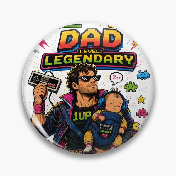 Item preview, Gamer Dad Legendary Level Retro Arcade 8 Bit designed and sold by JonelleTshirts.