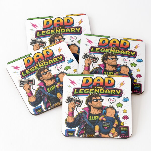 Item preview, Gamer Dad Legendary Level Retro Arcade 8 Bit designed and sold by JonelleTshirts.
