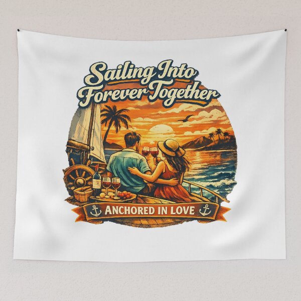 Item preview, Sailing Into Forever Together Romantic Summer Vacation Couple Design designed and sold by RoyesButler.