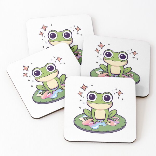 Item preview, Cute Kawaii Frog on Lily Pad Rainbow Sticker | Cottagecore Frog Lover Gift designed and sold by magiquecreations.