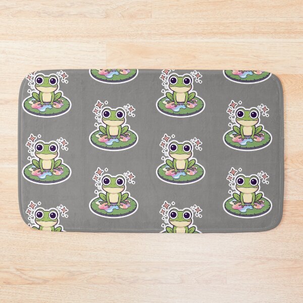 Item preview, Cute Kawaii Frog on Lily Pad Rainbow Sticker | Cottagecore Frog Lover Gift designed and sold by magiquecreations.