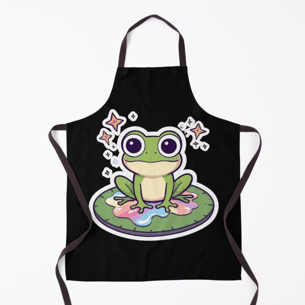 Item preview, Cute Kawaii Frog on Lily Pad Rainbow Sticker | Cottagecore Frog Lover Gift designed and sold by magiquecreations.