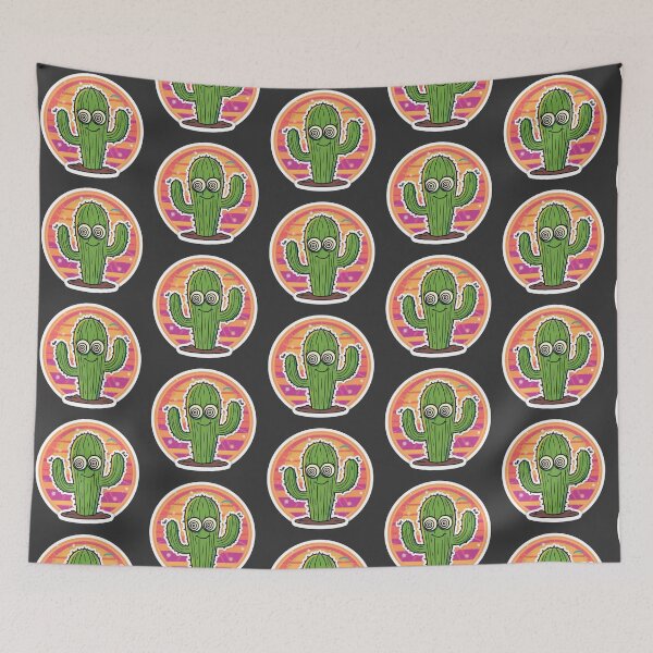 Item preview, Cute Retro Cactus Cartoon Sticker | Funny Kawaii Desert Plant | Vintage Sunset Aesthetic designed and sold by magiquecreations.