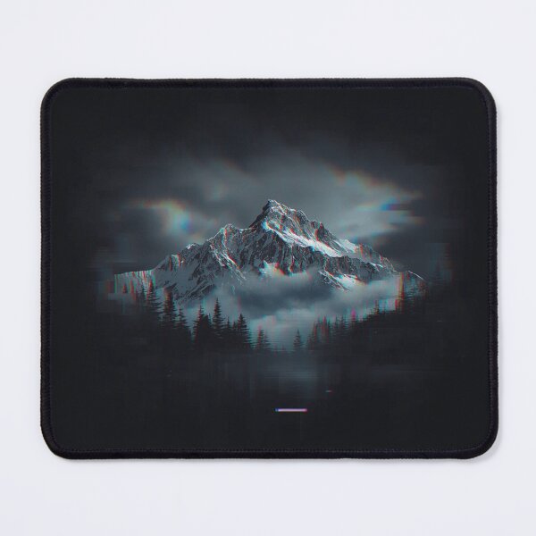 Item preview, Dark Glitch Mountain Aesthetic | Cyberpunk Snow Peak | Minimal Vaporwave Landscape designed and sold by magiquecreations.