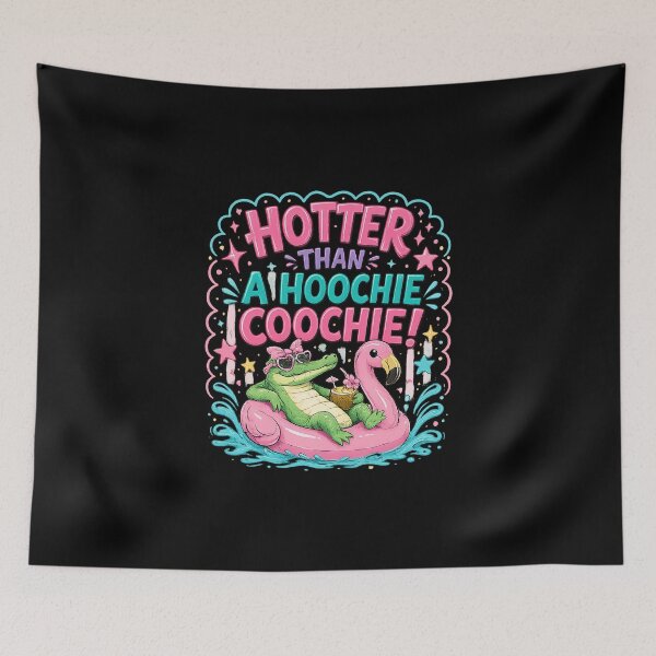 Item preview, Hotter Than A Hoochie Coochie, Alligator Flamingo Floatie Sublimation designed and sold by Ivanbrockhouse.