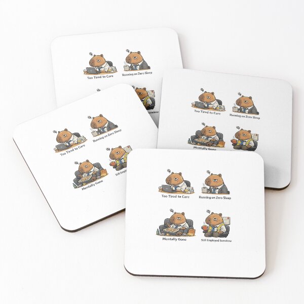 Item preview, Capybara Burnout Meme Collection – Funny Office Animal Cartoon Design designed and sold by Jajahshop.