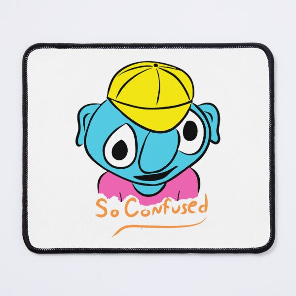 Item preview, So Confused Cute Blue Monster Wearing Yellow Cap designed and sold by KenColwill.