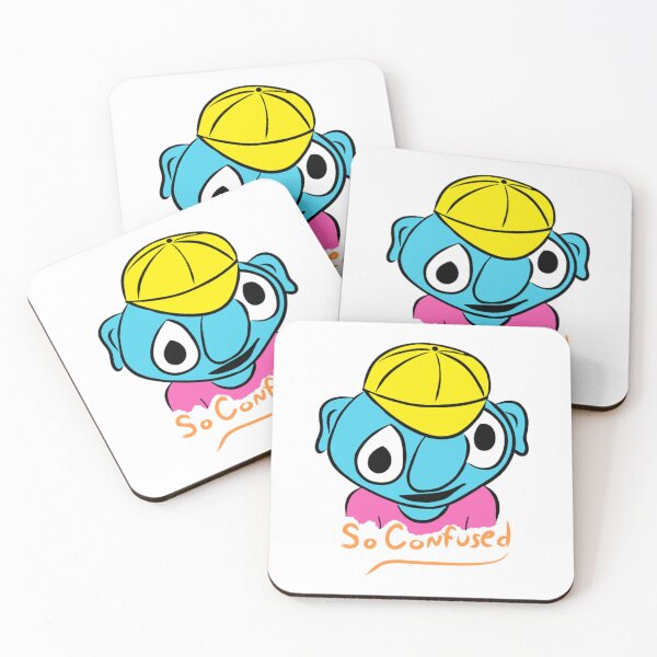 Item preview, So Confused Cute Blue Monster Wearing Yellow Cap designed and sold by KenColwill.