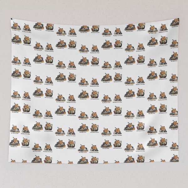 Item preview, Capybara Burnout Meme Collection – Funny Office Animal Cartoon Design designed and sold by Jajahshop.