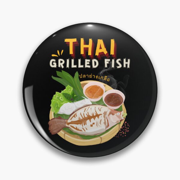 Item preview, Thai Grilled Fish Vintage Street Food Graphic designed and sold by CHANCHANAI.