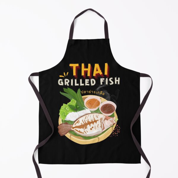 Item preview, Thai Grilled Fish Vintage Street Food Graphic designed and sold by CHANCHANAI.