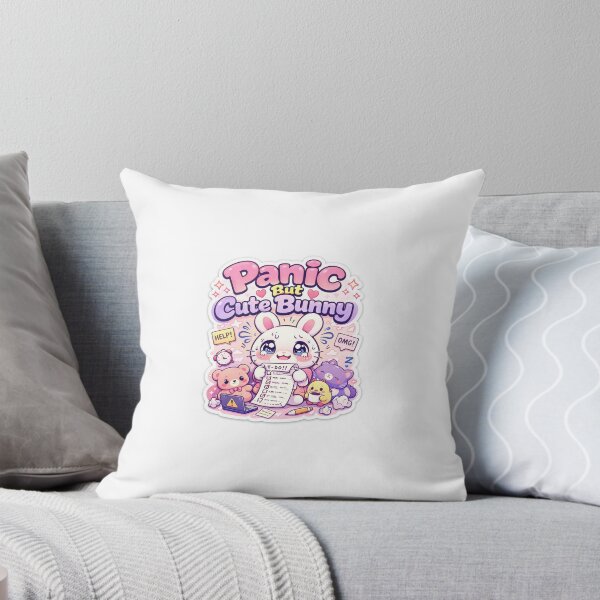 Item preview, Anxious Bunny Sticker Kawaii Panic Meme Aesthetic for Students & Overthinkers designed and sold by CutePrintCorner.