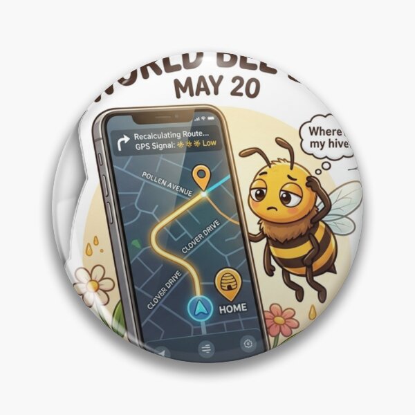 Item preview, Lost Bee GPS - Funny World Bee Day May 20 Sticker designed and sold by SNC3421.