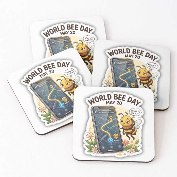 Item preview, Lost Bee GPS - Funny World Bee Day May 20 Sticker designed and sold by sabarinath3421.