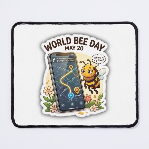 Item preview, Lost Bee GPS - Funny World Bee Day May 20 Sticker designed and sold by sabarinath3421.