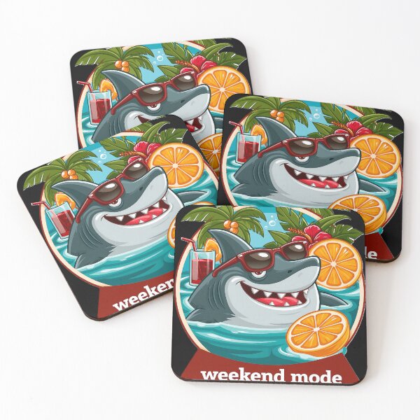 Item preview, Weekend Mode Activated Shark Sunglasses Tropical Summer designed and sold by KreativKulture.