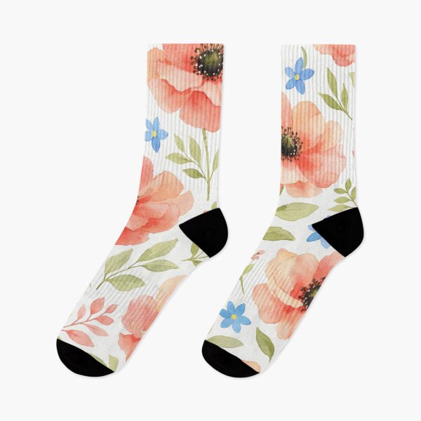 Item preview, Coral Pink Blooms with Blue Wildflowers designed and sold by Owcomm.