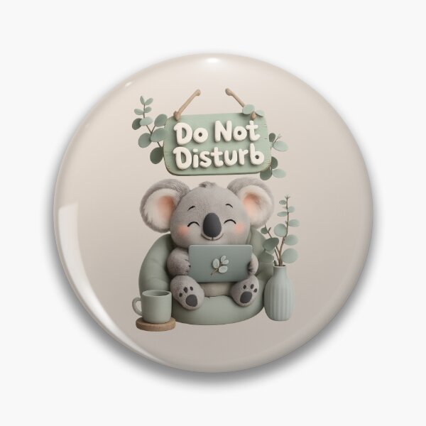Item preview, Cute Koala Laptop Desk Buddy | Do Not Disturb Pastel 3D CGI designed and sold by Moons Studio.