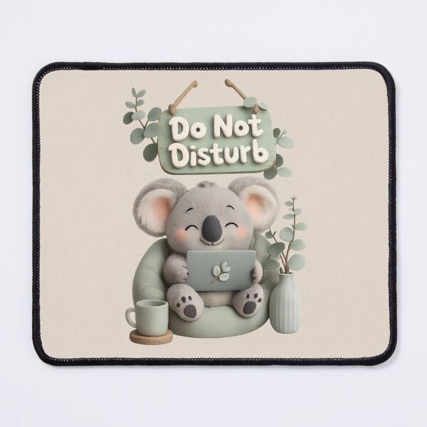 Item preview, Cute Koala Laptop Desk Buddy | Do Not Disturb Pastel 3D CGI designed and sold by Moons Studio.