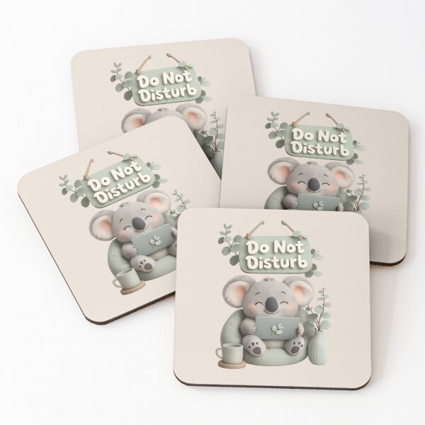 Item preview, Cute Koala Laptop Desk Buddy | Do Not Disturb Pastel 3D CGI designed and sold by Moons Studio.