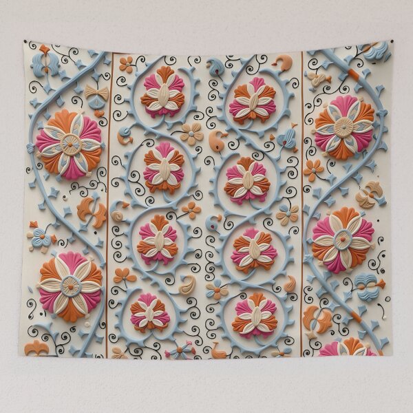 Item preview, Suzani Antique Uzbekistan Embroidery  designed and sold by Vicky Brago-Mitchell®.