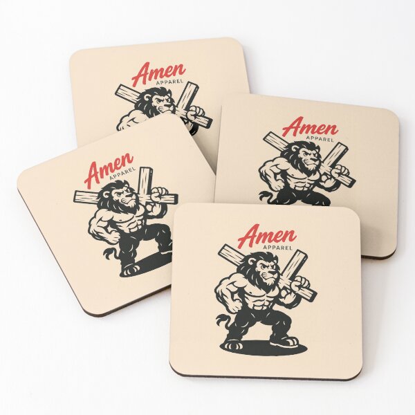 Item preview, Amen Apparel - Lion mascot with cross designed and sold by theL3Studio.