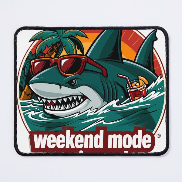 Item preview, Weekend Mode Activated Shark Sunglasses Tropical Summer designed and sold by KreativKulture.