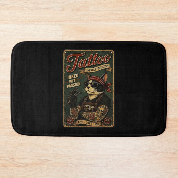 Item preview, Vintage Tattoo Cat Artist Retro Ink Culture Streetwear designed and sold by Modaozushi216.