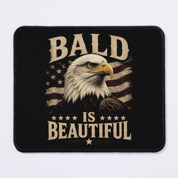 Item preview, Bald is Beautiful Eagle American Flag Distressed designed and sold by No Limits T-Shirts.