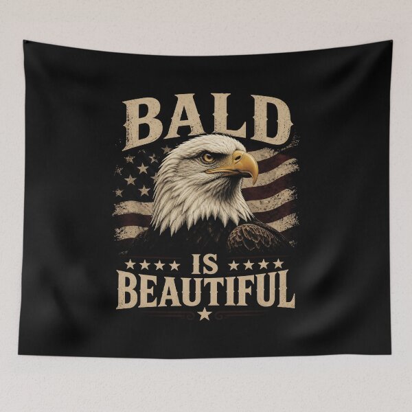 Item preview, Bald is Beautiful Eagle American Flag Distressed designed and sold by No Limits T-Shirts.