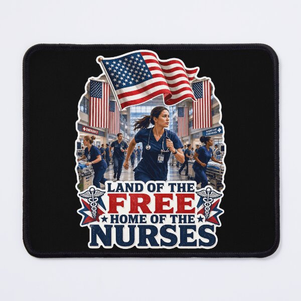 Item preview, Land of the Free Home of the Nurses Patriotic RN designed and sold by No Limits T-Shirts.