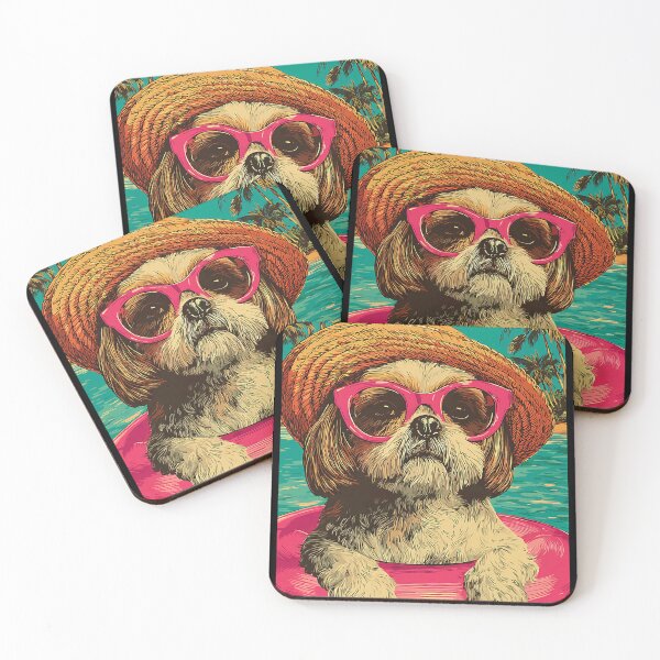Item preview, Summer Shih Tzu with Sunglasses Cute Dog Tropical Pool Party designed and sold by Littermin.