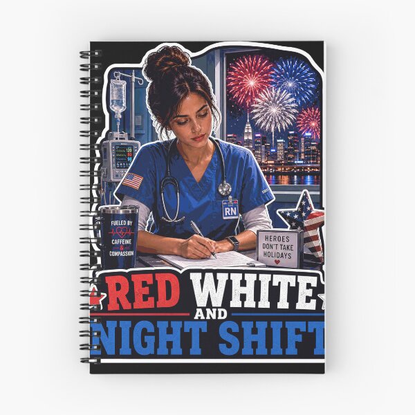 Item preview, Red White and Night Shift Nurse Patriotic RN designed and sold by No Limits T-Shirts.