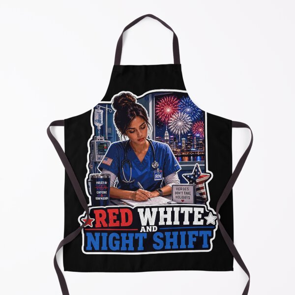 Item preview, Red White and Night Shift Nurse Patriotic RN designed and sold by No Limits T-Shirts.